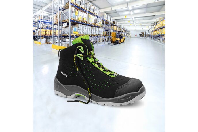 ELTEN safety shoe high IMPULSE green Mid ESD S1P | Sicherheitsschuhe