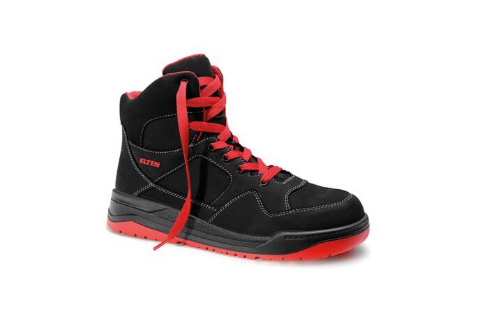 ESD S high ELTEN shoe Mid black-red MAVERICK safety