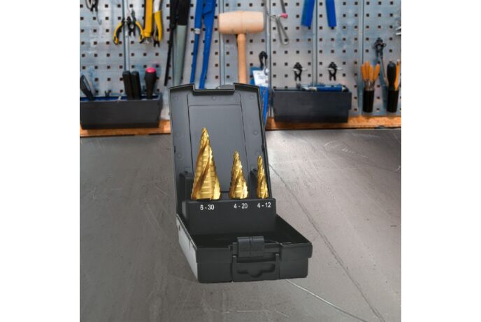 EXACT Stufenbohrer Set – 3-teilig, HSS, Für Metall, Durchmesser 4–30 Mm