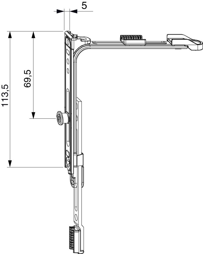 MACO Multi-Matic corner deflection short 1 IS spigot silver