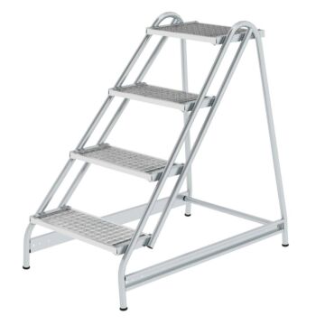 MUNK Aluminium-Arbeitspodest einseitig begehbar Stahl-Gitterrost 50055 0,97 m Podesthöhe (3 m Arbeitshöhe) Günzburger Steigtechnik
