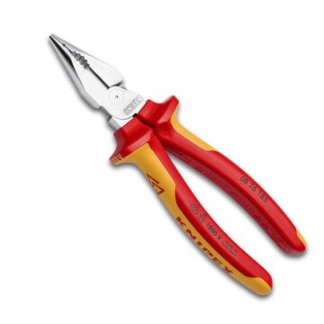 KNIPEX Spitz-Kombinationszange VDE 185mm, verchromt mit Mehrkomponenten-Griffen (Kombizange) 