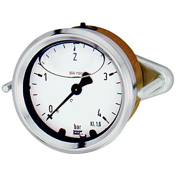 RIEGLER Glyzerinmanometer, Bügelbefestigung, Pressmessing
