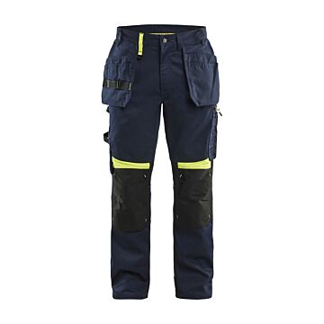 BLAKLÄDER Handwerker Arbeitshose Dunkel Marine/Warngelb