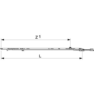 MACO Multi-Matic Mittelverschluss 1280V 1 IS-Zapfen sil FFM 0801-1280 mm