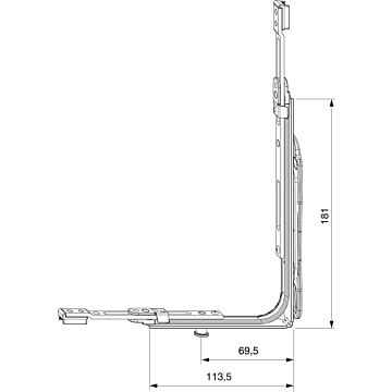 MACO Multi-Matic Eckumlenkung für Stulpflügelgetriebe FFH 0841-1250 mm silber