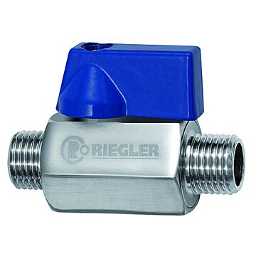 RIEGLER Mini-Kugelhahn Edelstahl, AG/AG