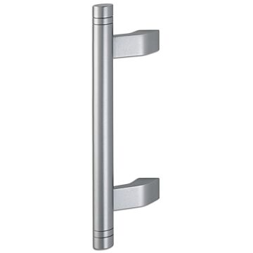 HOPPE Stoßgriffset Luxembourg mit Rillen 5004D/55S/3357-Sn/1500 F9 Stahlfarben PZ92