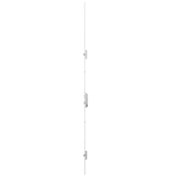 GU Türverschluss Automatik ferGUard Silber 40 mm Dornmaß, 92 mm Entfernung, 8 mm Innenvierkant, Flachstulp 16x2,5 mm, Stulplänge 2285 mm, Kennkerbe 1020 mm, Verriegelungssitze 580/760 mm GRE