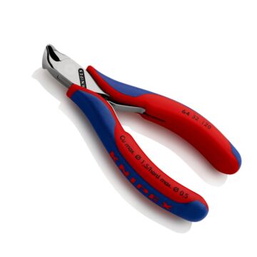 KNIPEX Elektronik-Schrägschneider 120mm  mit kleiner Facette, kurzer Kopf, gebogen