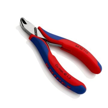 KNIPEX Elektronik-Schrägschneider 115mm ohne Facette, kurzer Kopf, gebogen