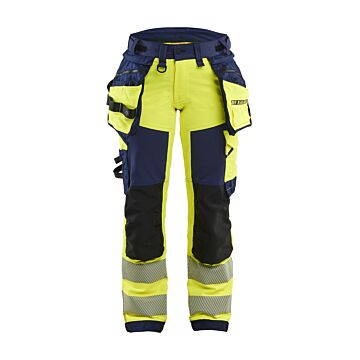 BLAKLÄDER Damenwarnhose Warngelb/Marine