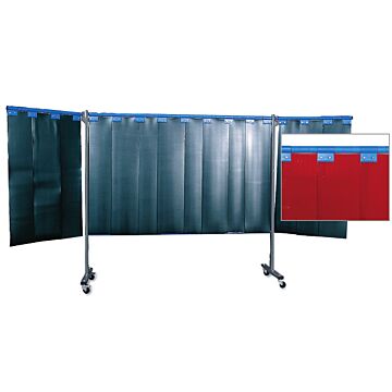 KEMPER Schutzwand 3-teilig mit Lamellen D=3mm rot, BxH=3800x1830mm