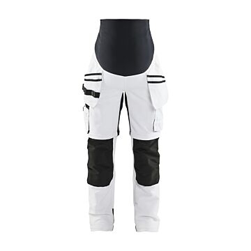 BLAKLÄDER Maler Umstandshose Zip-off Weiß/Schwarz