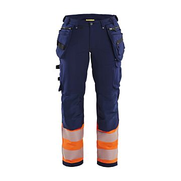 BLAKLÄDER Damen Warnhose Marine/Orange