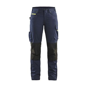 BLAKLÄDER Damenservicehose Dunkel Marine/Warngelb