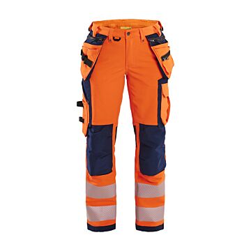 BLAKLÄDER Damen Warnhose Warnorange/Marine