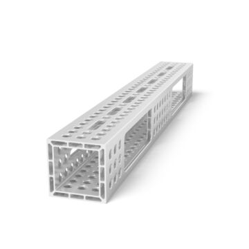 SIEGMUND Alu Profil U-Form 800x100x100 mm 25mm Raster, Aluminium, mit Langloch zweiseitig