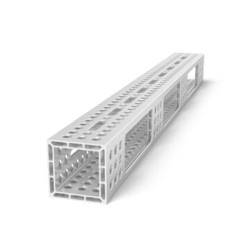 SIEGMUND Alu Profil U-Form 1000x100x100 mm 25mm Raster, Aluminium, mit Langloch zweiseitig