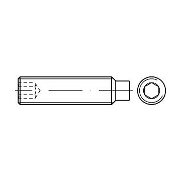 Gewindestifte mit Zapfen undInnensechskant ISO 4028 A 1/A 2 M 10 x 45 rostfrei A 1/A 2 VE=S (Madenschrauben), CAB FASTENING