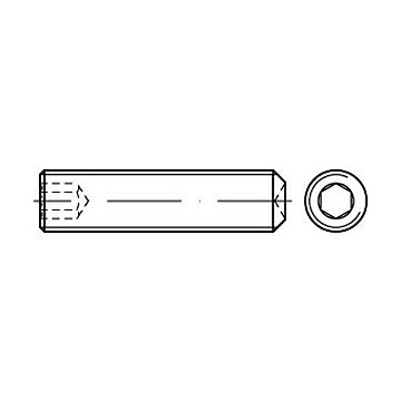 Gewindestifte mit Ringschneide ,Feingewinde ISO 4029 45 H M 8 x 1 x 50 VE=S (Madenschrauben), CAB FASTENING
