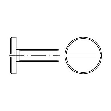 Flachkopfschrauben mit Schlitz undgroßem Kopf DIN 921 4.8/5.8 M 5 x 16, CAB FASTENING