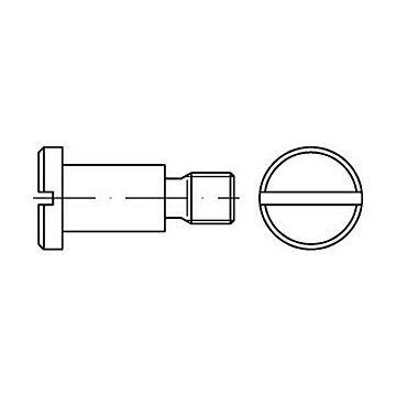 Flachkopfschrauben mit Schlitz undAnsatz DIN 923 4.8/5.8 M 5 x 8, CAB FASTENING