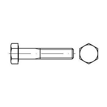 Sechskantschrauben mit Schaft,metrisch Feingewinde DIN 960 10.9 M 16 x 1,5 x 75, CAB FASTENING