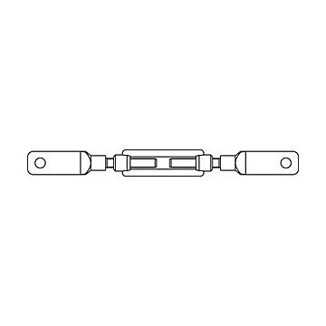 Spannschlösser , offene Form,mit 2 Battschraube DIN 1480 Stahl SP BS M 24 galv. verzinkt gal Zn, CAB FASTENING