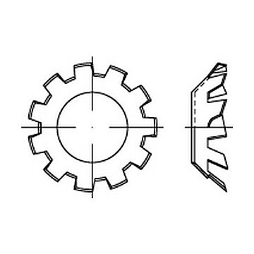 Fächerscheiben, versenkt DIN 6797 Federstahl V 8,4 galv.verz. gal Zn VE=K, CAB FASTENING