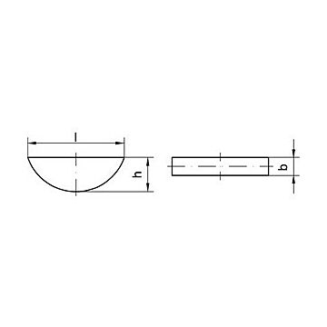 Scheibenfedern DIN 6888 C45K 2 x 3,7 VE=S, CAB FASTENING