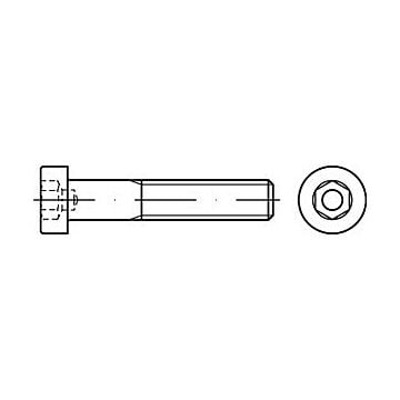 Zylinderschrauben mit Innensechskant,niedrig DIN 6912 08.8 M 6 x 65 galv. verzinkt gal Zn VE=S, CAB FASTENING