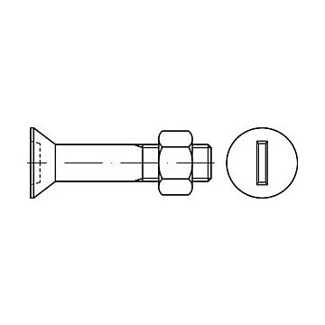 Senkschrauben mit Schlitz f. Stahlkonstruktionen DIN 7969 Mu 4.6 / CE M 16 x 50 galv.verz., CAB FASTENING