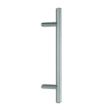 BEHLE Stoßgriff Serie 301 LA 800 mm BA 600 mm schräge Stütze Edelstahl feinmatt poliert