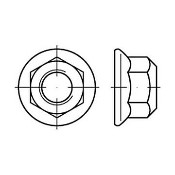 Sechskantmuttern m. Fl.,m.Klemmteil nach MBN 13023 ART 13023  MBN 13023 10 M 14 x 1,5 flZnnc-L flZn, CAB FASTENING
