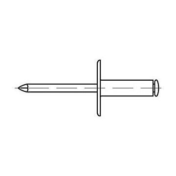 Offene Blindniete ,~DIN 7337, gr.Flachk.(Ø = 14) ART 88416 Blindniete Alu/A 2 FLAKO K 14 A 5 x 20, CAB FASTENING