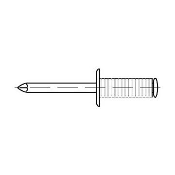 Offene Blindniete ,Flachrundkopf, gerillt ART 88419 gerillte Blindn. Alu/St. verz. 4 x 8, CAB FASTENING