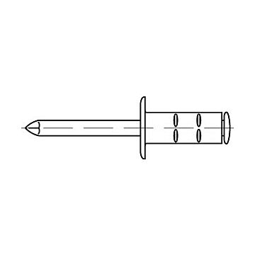Offene Blindniete ,Flachkopf, Mehrbereichsschaft ART 88474St./St. verzinkt 4,8 x 10, CAB FASTENING