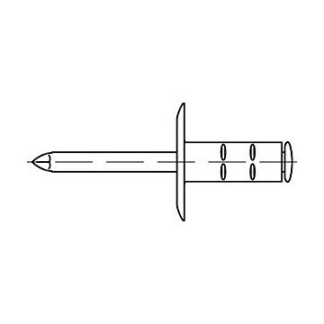 Offene Blindniete ,großer Flachkopf, Mehrbereich ART 88475St./St. verz. K 16 4,8 x 17, CAB FASTENING