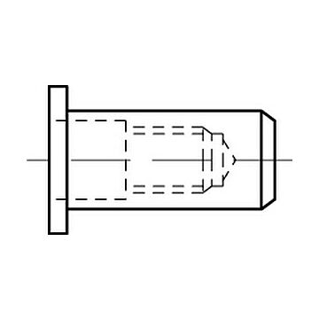 Blindniet-Muttern, rund, geschl.für luft-u.wasserd ART 88480 St.Zn Flako M 6 / 0,5 - 3,0, CAB FASTENING