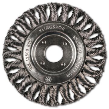 KLINGSPOR Rundbürste gezopft einreihig Anzahl Reihen 1 125x14x22,23mm 0,5 Stahl