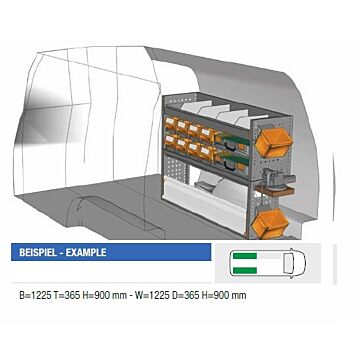 Brillmobil Fahrzeugeinrichtung Volkswagen Caddy ab 2015 Beifahrerseite 1225x365x900 mm (Block 27)