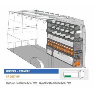 Brillmobil Fahrzeugeinrichtung Volkswagen Crafter ab 2017 Beifahrerseite 2032x365x1700 mm (Block 01)