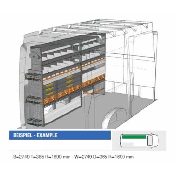 Brillmobil Fahrzeugeinrichtung Volkswagen Crafter ab 2017 Fahrerseite 2749x365x1690 mm (Block 06)