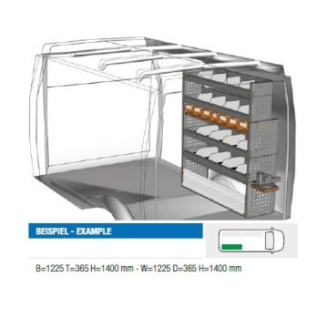 Brillmobil Fahrzeugeinrichtung Iveco Daily ab 2014 Beifahrerseite 1225x365x1400 mm (Block 01)
