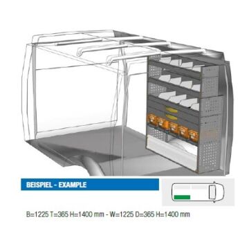Brillmobil Fahrzeugeinrichtung Iveco Daily ab 2014 Beifahrerseite 1225x365x1400 mm (Block 08)