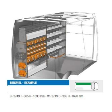 Brillmobil Fahrzeugeinrichtung Iveco Daily ab 2014 Fahrerseite 2749x365x1690 mm (Block 05)