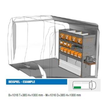 Brillmobil Fahrzeugeinrichtung Opel Combo ab 2012 Beifahrerseite 1016x365x1000 mm (Block 06)