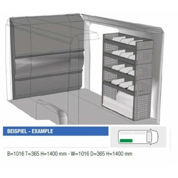 Brillmobil Fahrzeugeinrichtung Fiat Ducato ab 2014 Beifahrerseite 1016x365x1400 mm (Block 04)