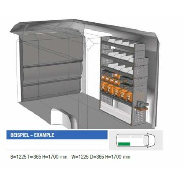 Brillmobil Fahrzeugeinrichtung Fiat Ducato ab 2014 Beifahrerseite 1225x365x1700 mm (Block 08)